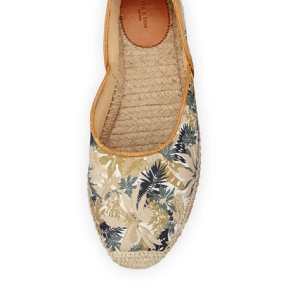 rag & bone Georgie Printed Cotton Espadrille, Botanical